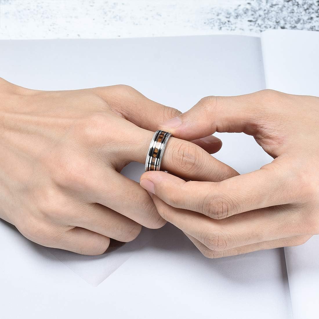 King Will 6mm/8mm Titanium Stainless Steel Ring for Men Wedding Band for Men Women Engagement Ring Comfort Fit