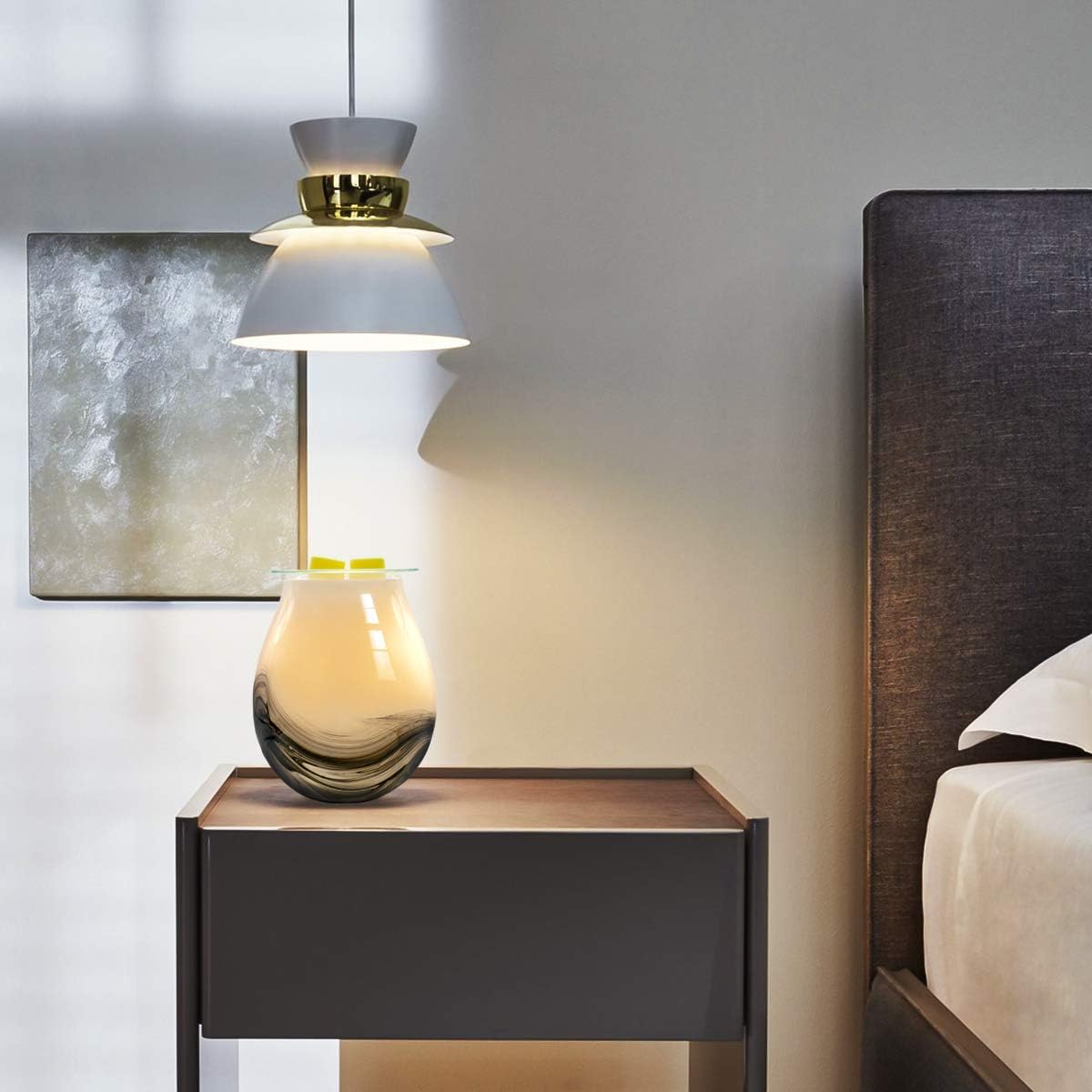 Electric Wax Melts Warmer Burner Essential Oil Warmer Wax Tart Burner Fragrance Night Light Aroma Decorative for Home Office Bedroom Living Room Decor Gifts (Light Green)