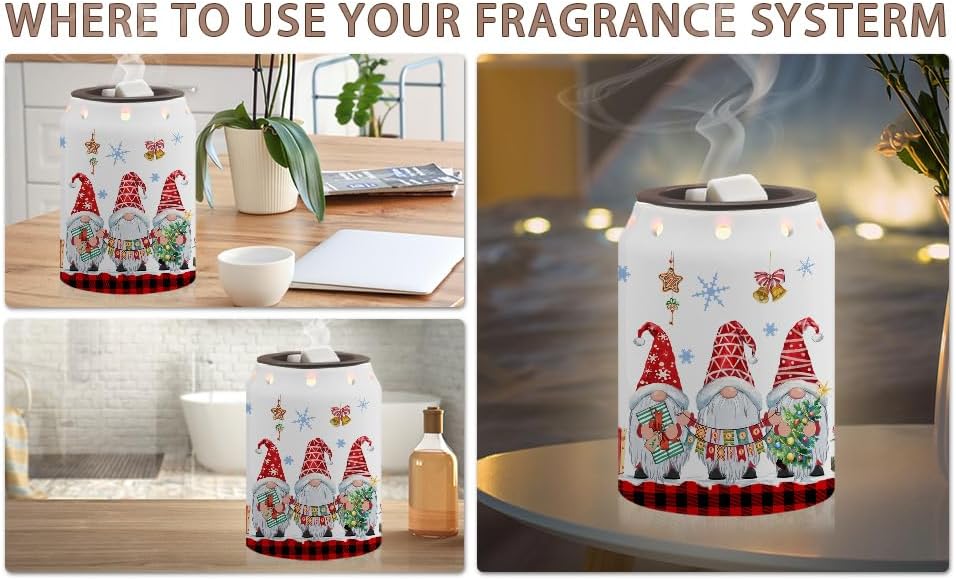 Gnomes Christmas Wax Warmer, Ceramic Wax Melt Warmer for Scented Wax Scent Oil Candle, Electric Scentsy Warmer Christmas Decorations for Living Room Kitchen Bathroom Home, Unique Women Relaxing Gifts
