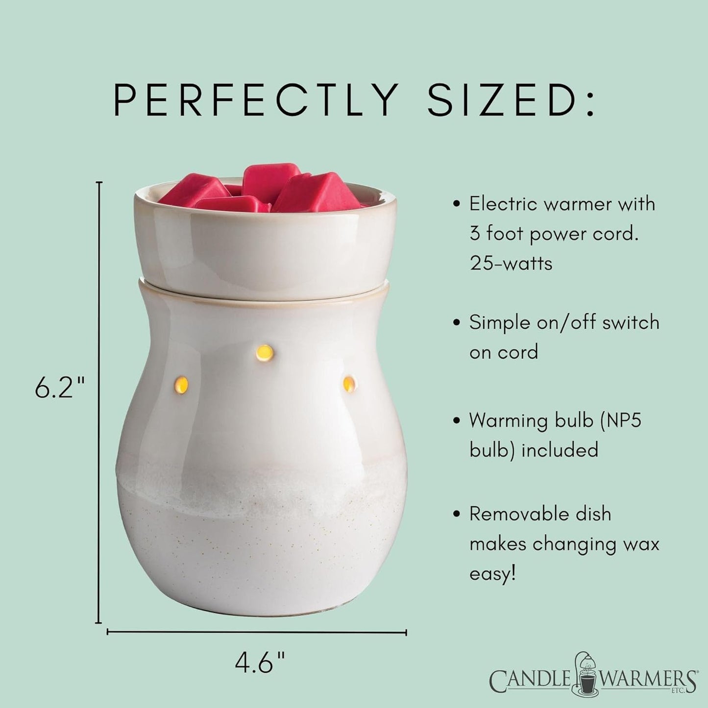 CANDLE WARMERS ETC. Illumination Fragrance Warmer- Light-Up Warmer for Warming Scented Candle Wax Melts and Tarts or Fragrance Oils to Freshen Room, Gothic Skull