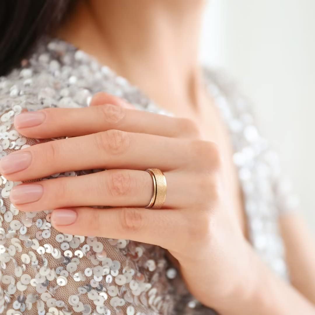 King Will Mens Fidget Ring Black/Gold/Rose Gold/Rainbow 8mm Stainless Steel Ring Spinner Ring For Men Women Stress Anxiety Relief Rotating Ring Finger Teens Toy Moon Sun Star/Triple Moon/Sand Blasted Comfort Fit For Unisex Adults