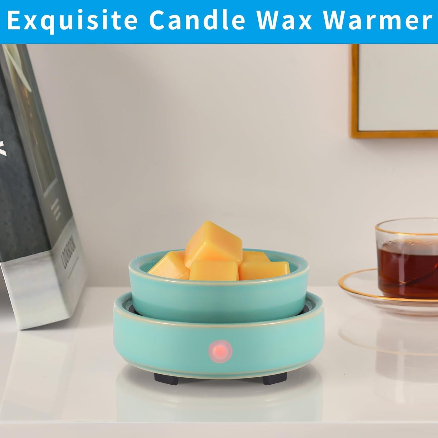 nawaza Ceramic Wax Melt Warmer Fragrance, 3 in1 Electric Candle Wax Warmer,Scented Wax Melt Wax Cubes Melter Fragrance Warmer for Home,Office,Gift(Black)…