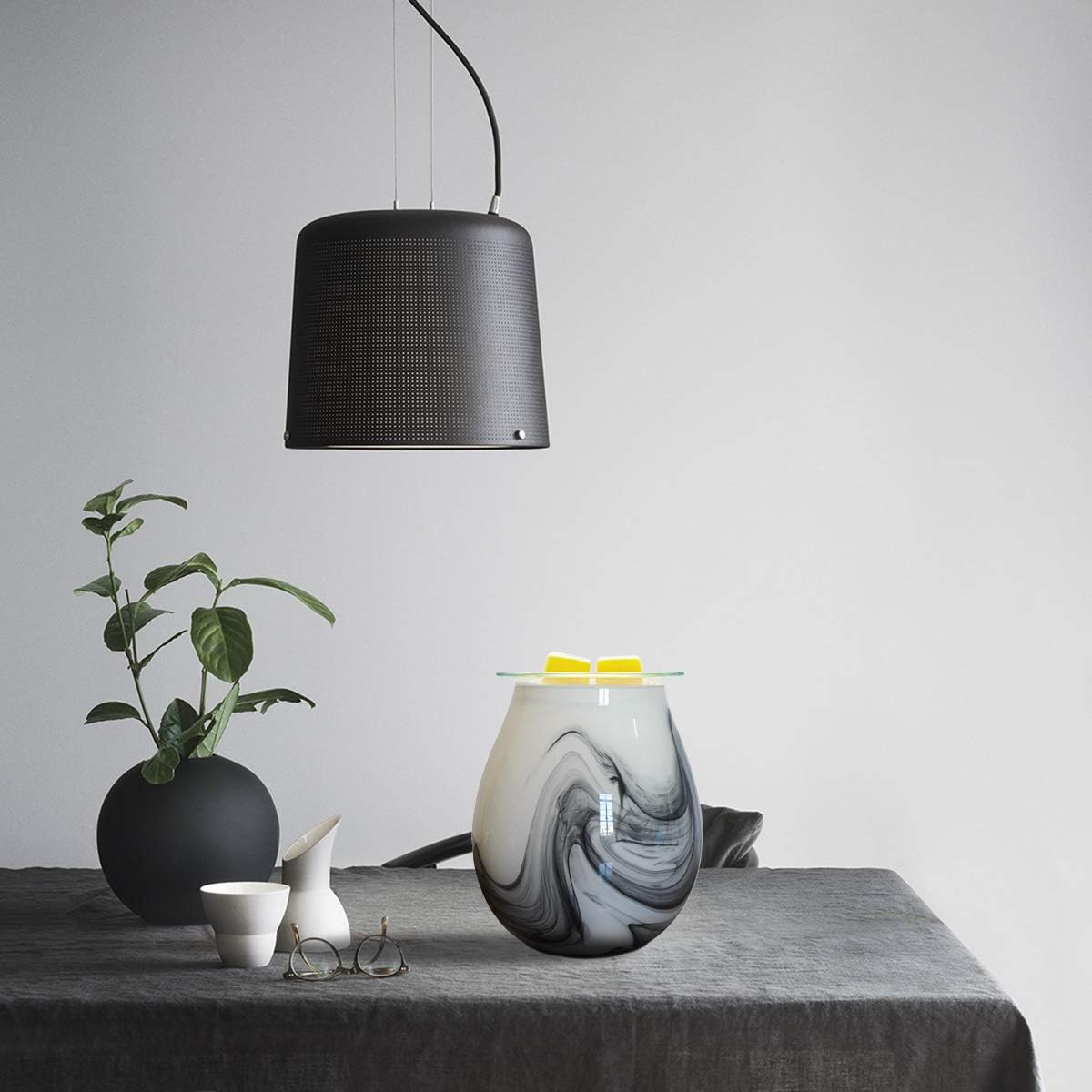 Electric Wax Melts Warmer Burner Essential Oil Warmer Wax Tart Burner Fragrance Night Light Aroma Decorative for Home Office Bedroom Living Room Decor Gifts (Light Green)