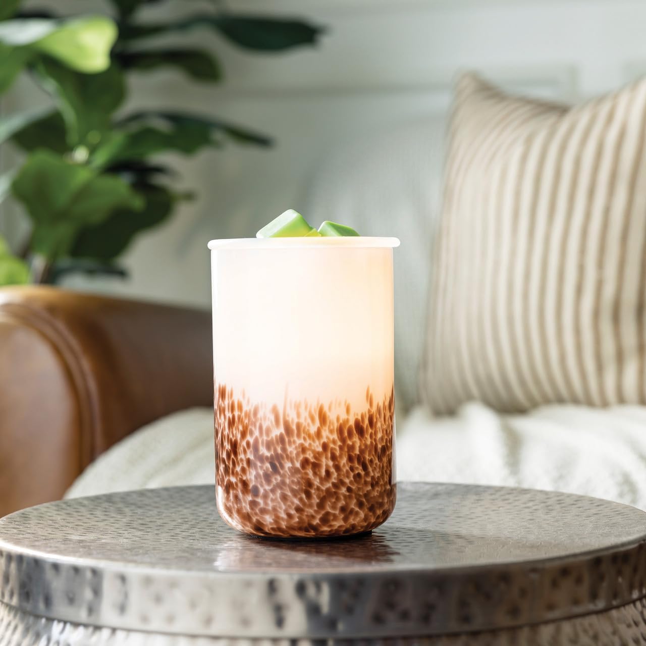 CANDLE WARMERS ETC. Illumination Fragrance Warmer- Light-Up Warmer for Warming Scented Candle Wax Melts and Tarts or Fragrance Oils to Freshen Room, Gothic Skull