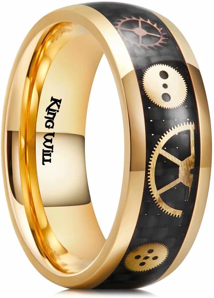 King Will 6mm/8mm Titanium Stainless Steel Ring for Men Wedding Band for Men Women Engagement Ring Comfort Fit