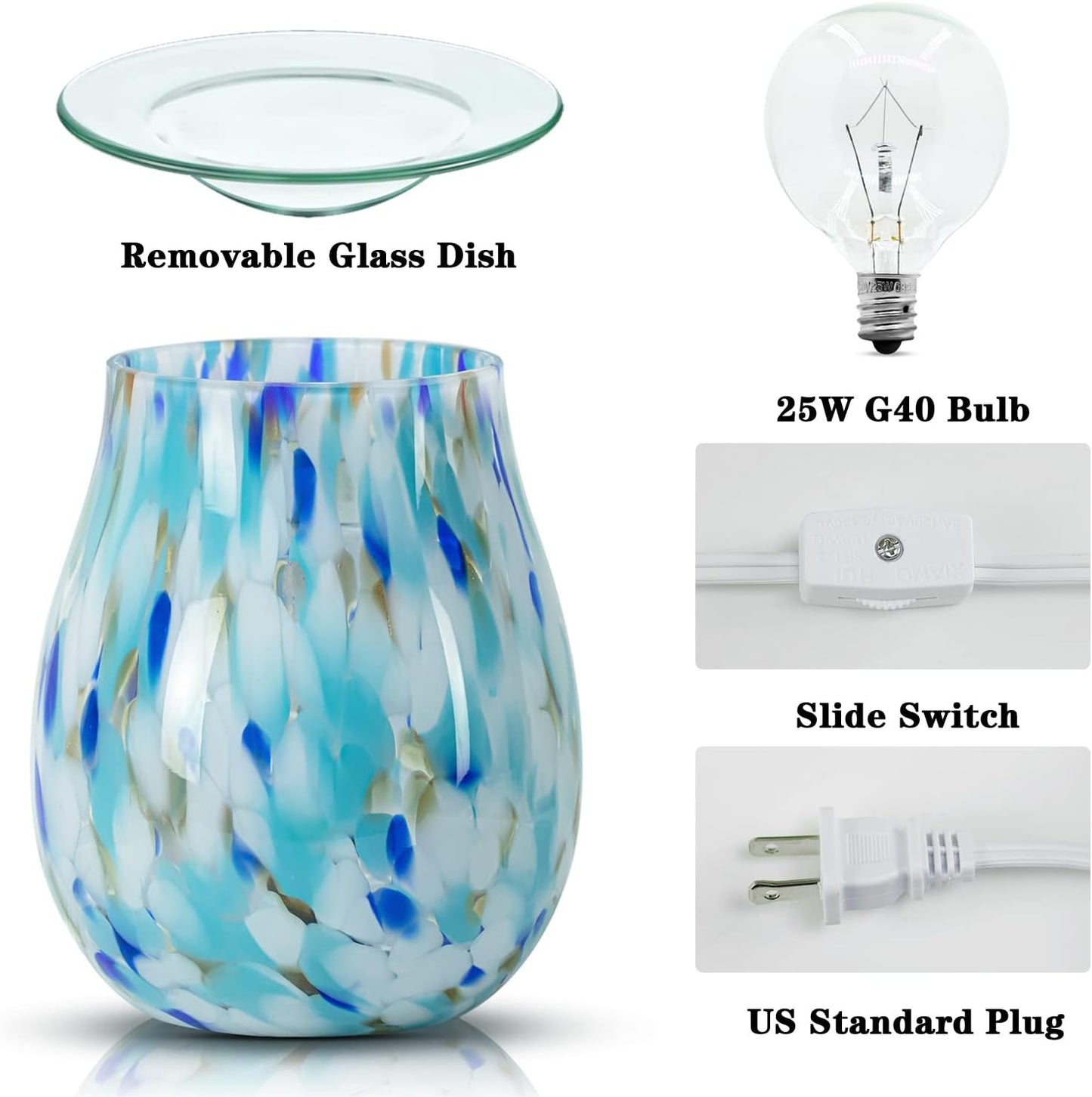 Electric Wax Melts Warmer Burner Essential Oil Warmer Wax Tart Burner Fragrance Night Light Aroma Decorative for Home Office Bedroom Living Room Decor Gifts (Light Green)