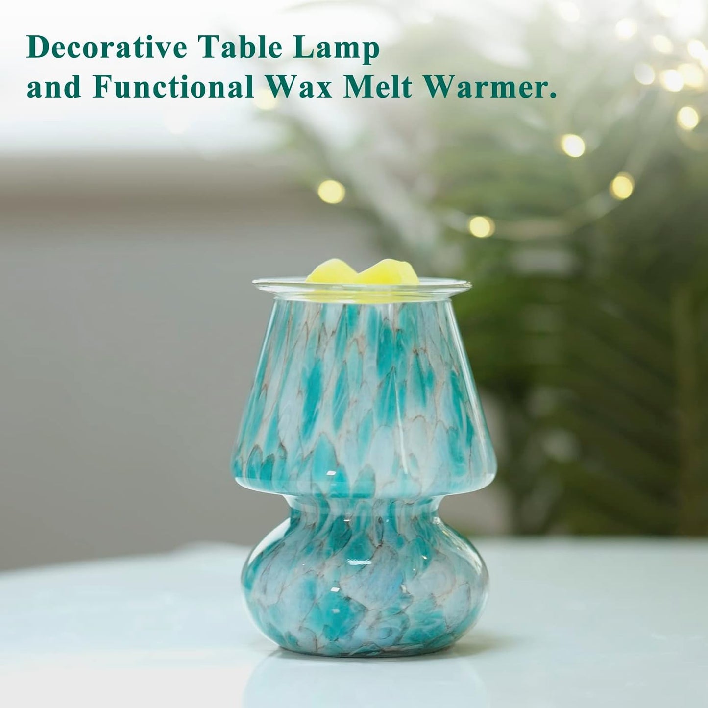 Electric Wax Melts Warmer Burner Essential Oil Warmer Wax Tart Burner Fragrance Night Light Aroma Decorative for Home Office Bedroom Living Room Decor Gifts (Light Green)