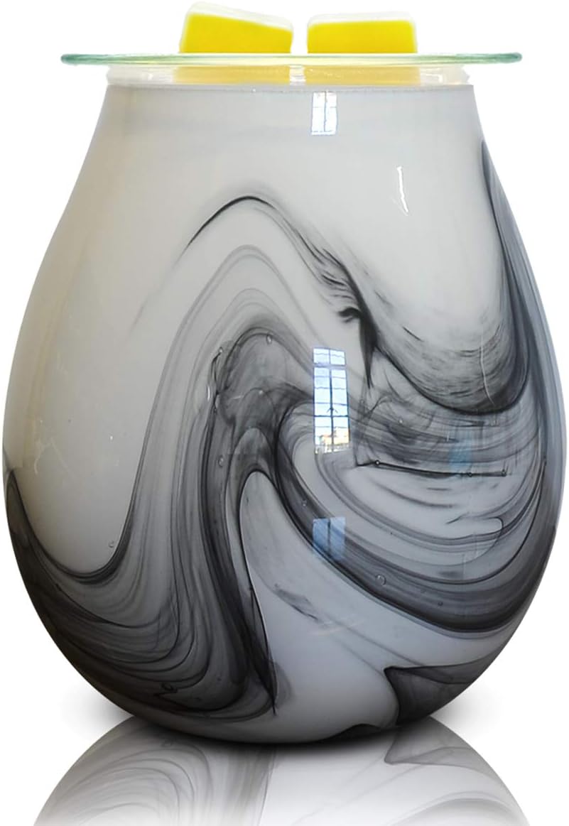 Electric Wax Melts Warmer Burner Essential Oil Warmer Wax Tart Burner Fragrance Night Light Aroma Decorative for Home Office Bedroom Living Room Decor Gifts (Light Green)