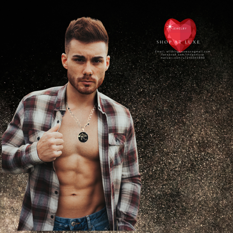 Eye of Horus Beaded Chainmaille Necklace