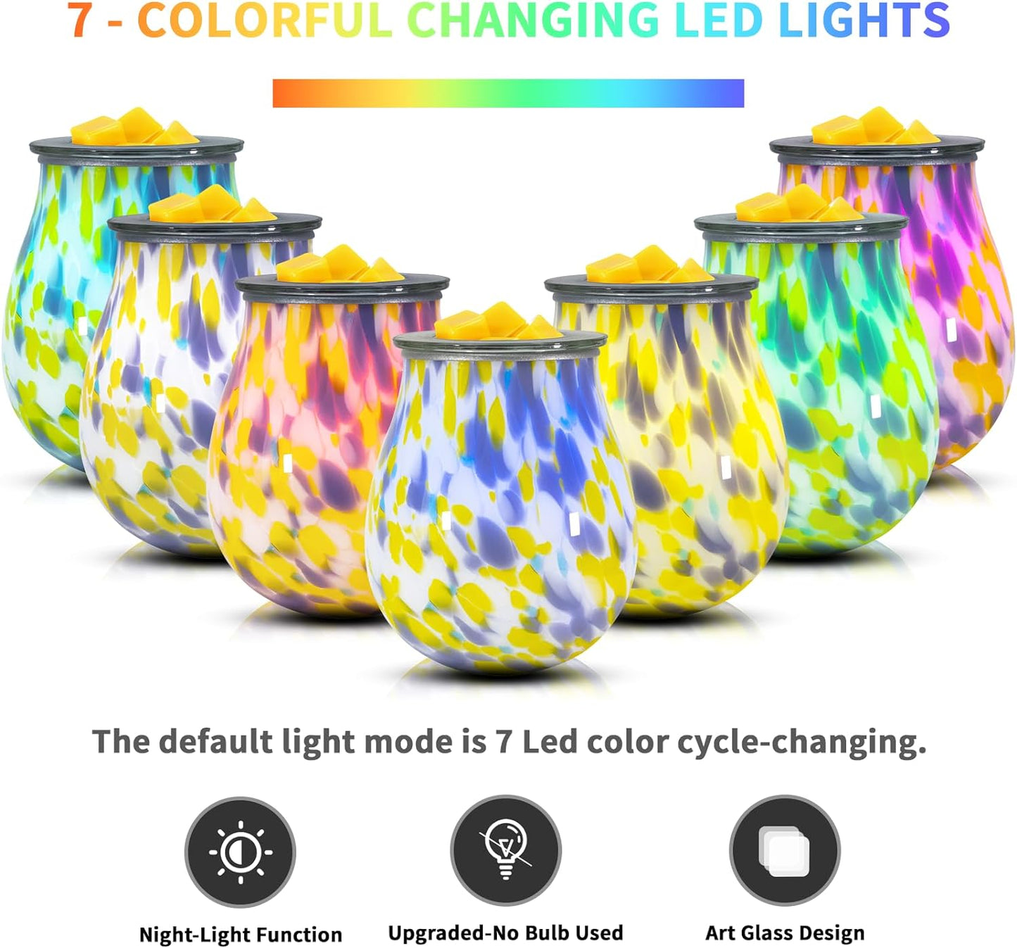 Electric Wax Melts Warmer Burner Essential Oil Warmer Wax Tart Burner Fragrance Night Light Aroma Decorative for Home Office Bedroom Living Room Decor Gifts (Light Green)