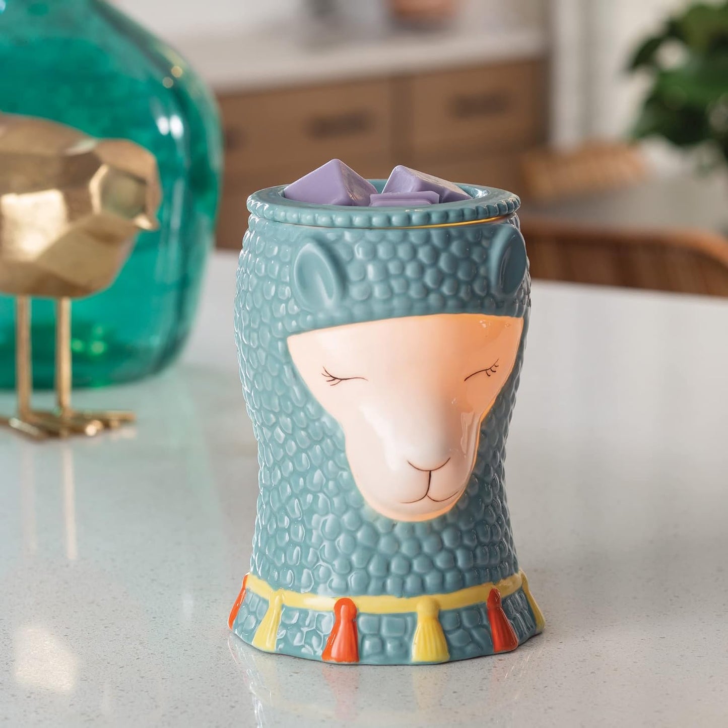 CANDLE WARMERS ETC. Illumination Fragrance Warmer- Light-Up Warmer for Warming Scented Candle Wax Melts and Tarts or Fragrance Oils to Freshen Room, Gothic Skull