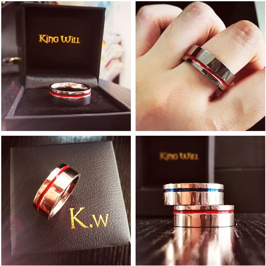 King Will 7mm 8mm One Ring for Men Lord Rings Magic Power Rings Silver Titanium Rings Wedding Band for Men Women Comfort Fit Sipnner Ring High Polished