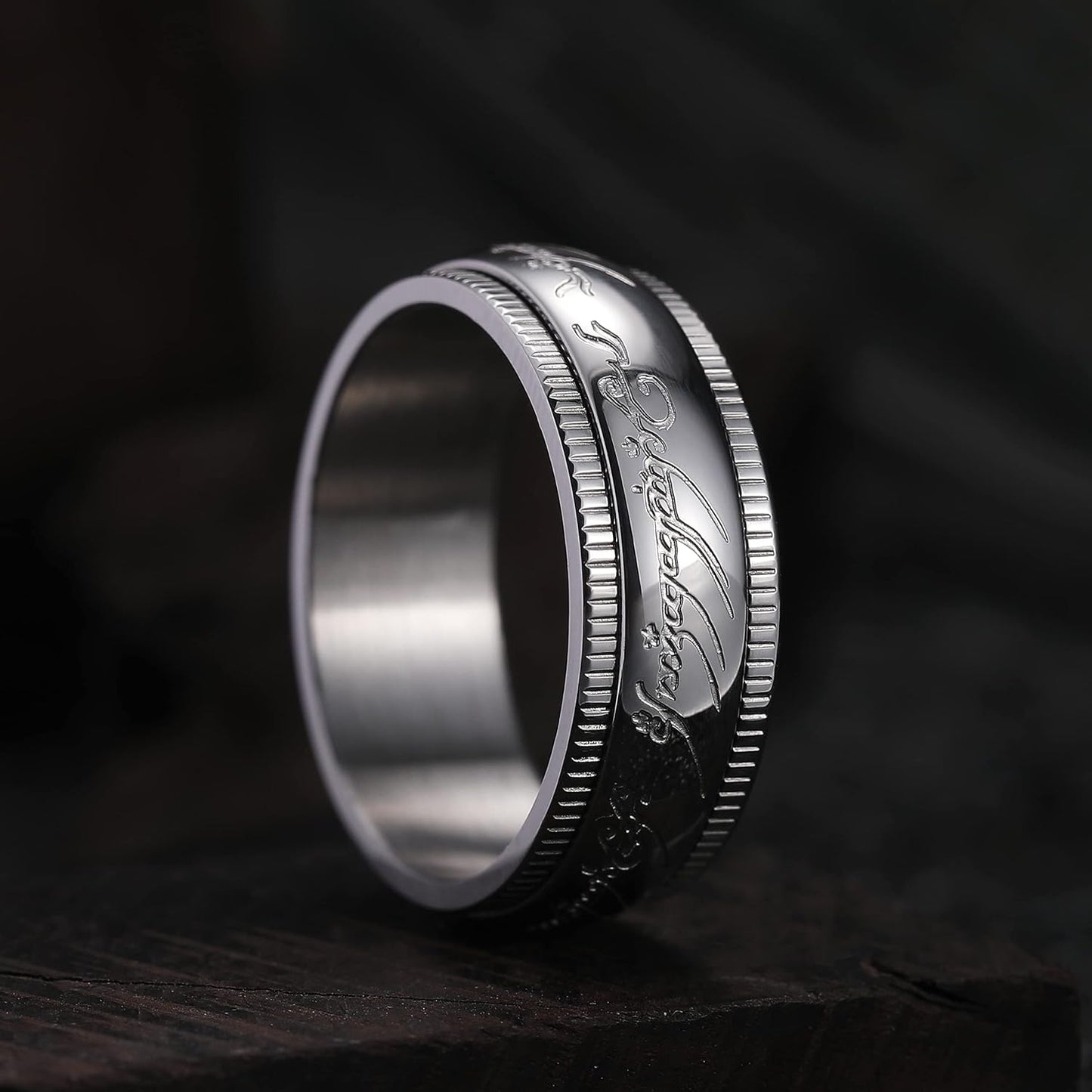 King Will 7mm 8mm One Ring for Men Lord Rings Magic Power Rings Silver Titanium Rings Wedding Band for Men Women Comfort Fit Sipnner Ring High Polished