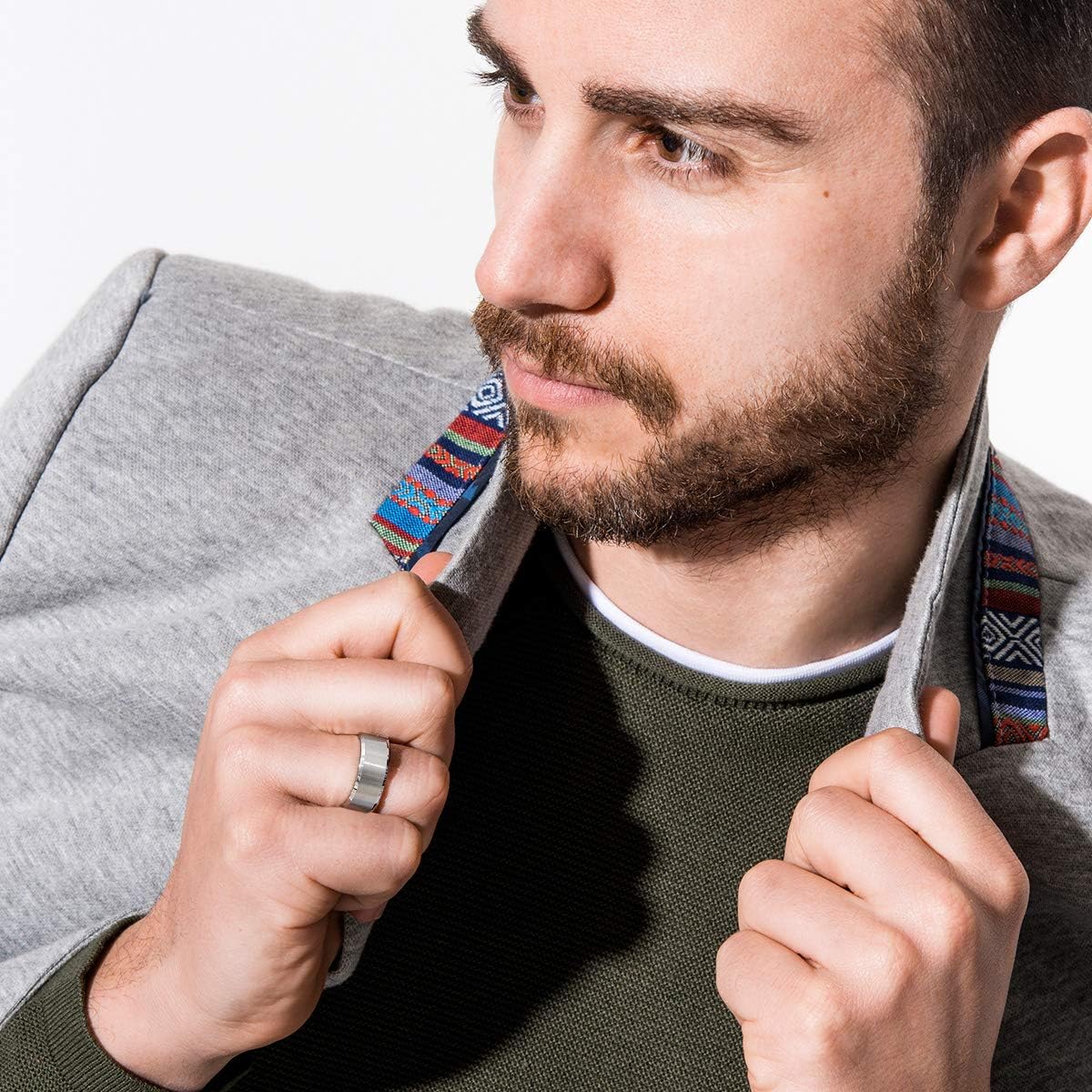 King Will Basic 6mm 7mm 8mm 9mm 10mm Men Wedding Black/Silver Tungsten Ring Matte Finish Beveled Polished Edge Comfort Fit