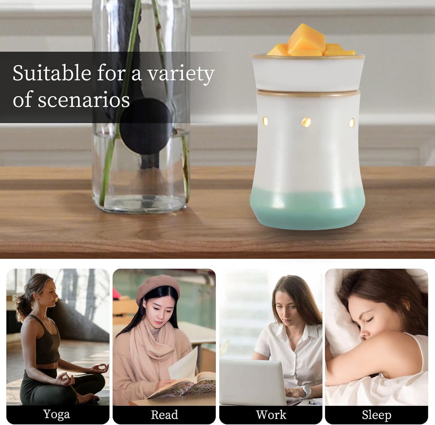 Metal Wax Warmer Electric,Wax melt Warmer,Candle Wax Burner, Candle Warmer,Candle Melter,for Home Office Décor and Gifts for Holiday(Moon/Flower Fairy)…