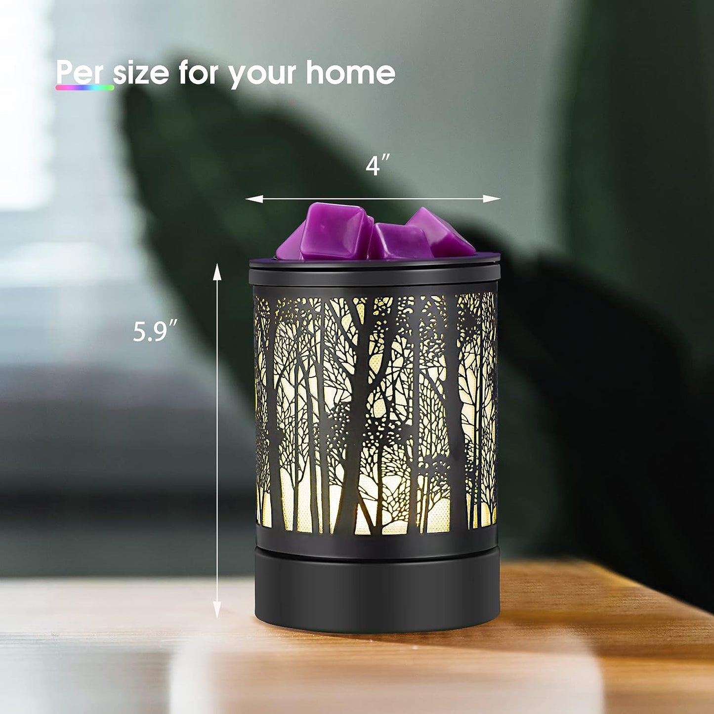 inrorans Sun Moon Star Electric Oil Warmer Black Metal Wax Warmer for Scented Wax with 7 Colors Changing LED nightLight PTC Element Reusable Silicone Liner Scented Wax Warmer for Home Decor…
