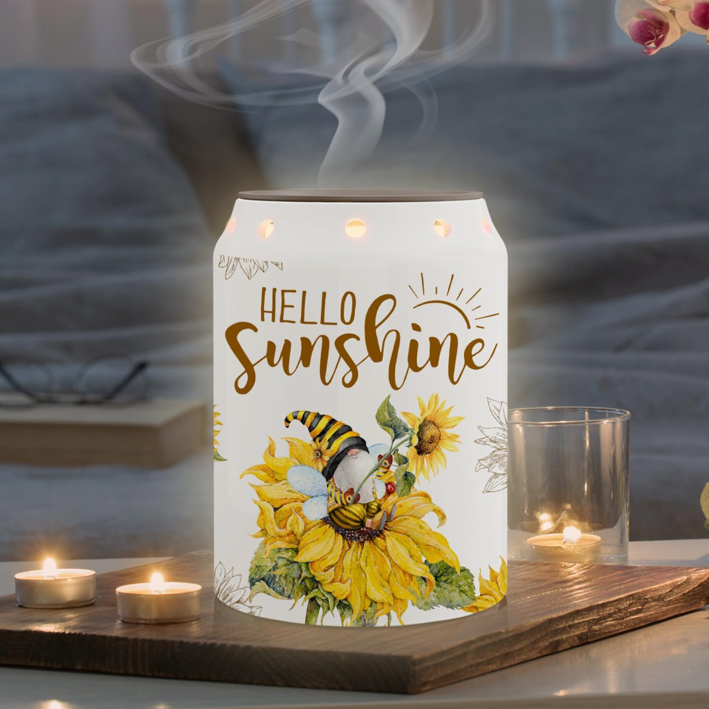 Gnomes Christmas Wax Warmer, Ceramic Wax Melt Warmer for Scented Wax Scent Oil Candle, Electric Scentsy Warmer Christmas Decorations for Living Room Kitchen Bathroom Home, Unique Women Relaxing Gifts