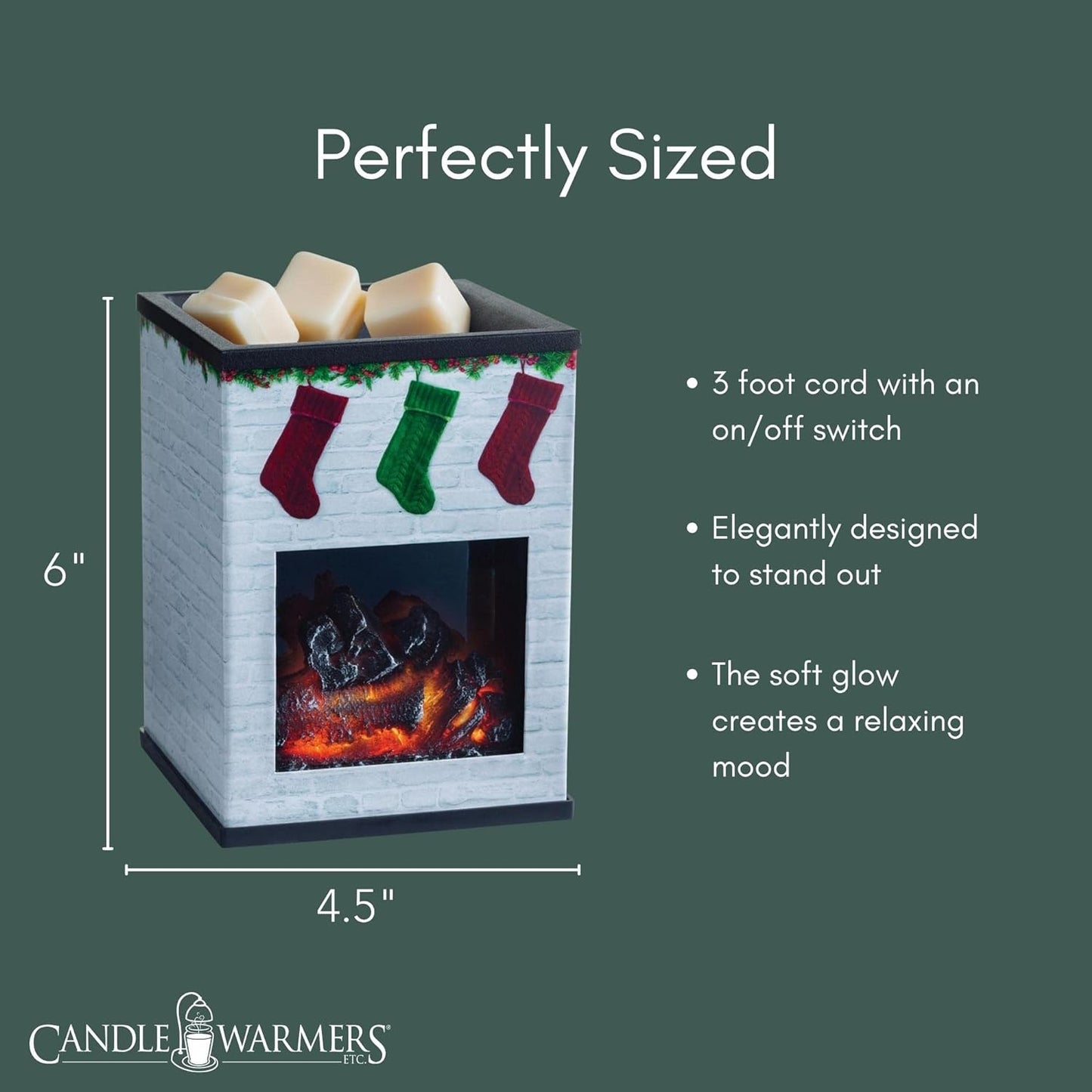 CANDLE WARMERS ETC. Illumination Fragrance Warmer- Light-Up Warmer for Warming Scented Candle Wax Melts and Tarts or Fragrance Oils to Freshen Room, Gothic Skull