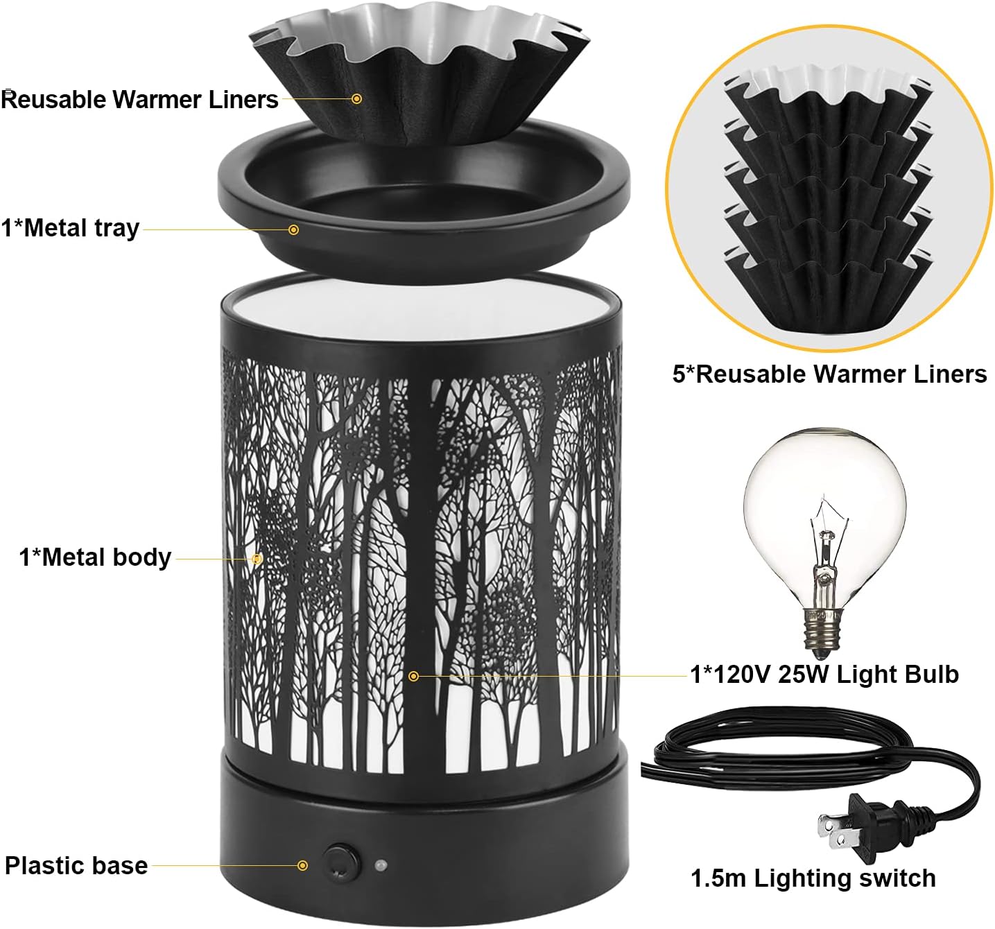 Hituiter Electric Wax Melt Warmer Fragrance Warmer for Scented Wax Melts Classic t Design Home Accessories (Forest animals)
