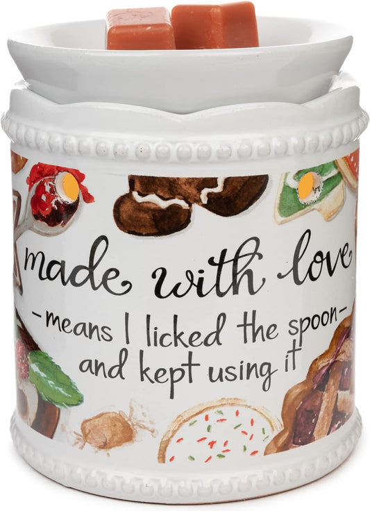 Scentsationals Wooded Home Wax Warmer, Scented Wax Cube Melter, Vintage Electric Fragrance Burner, Wickless Candle Air Freshener, Full Size Home Décor, House Decoration Gift