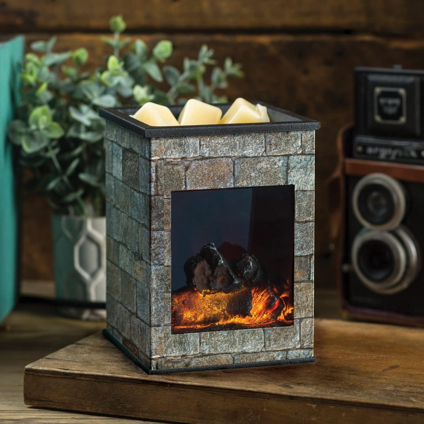 CANDLE WARMERS ETC. Illumination Fragrance Warmer- Light-Up Warmer for Warming Scented Candle Wax Melts and Tarts or Fragrance Oils to Freshen Room, Gothic Skull