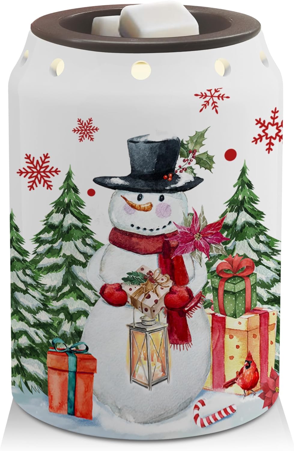 Gnomes Christmas Wax Warmer, Ceramic Wax Melt Warmer for Scented Wax Scent Oil Candle, Electric Scentsy Warmer Christmas Decorations for Living Room Kitchen Bathroom Home, Unique Women Relaxing Gifts