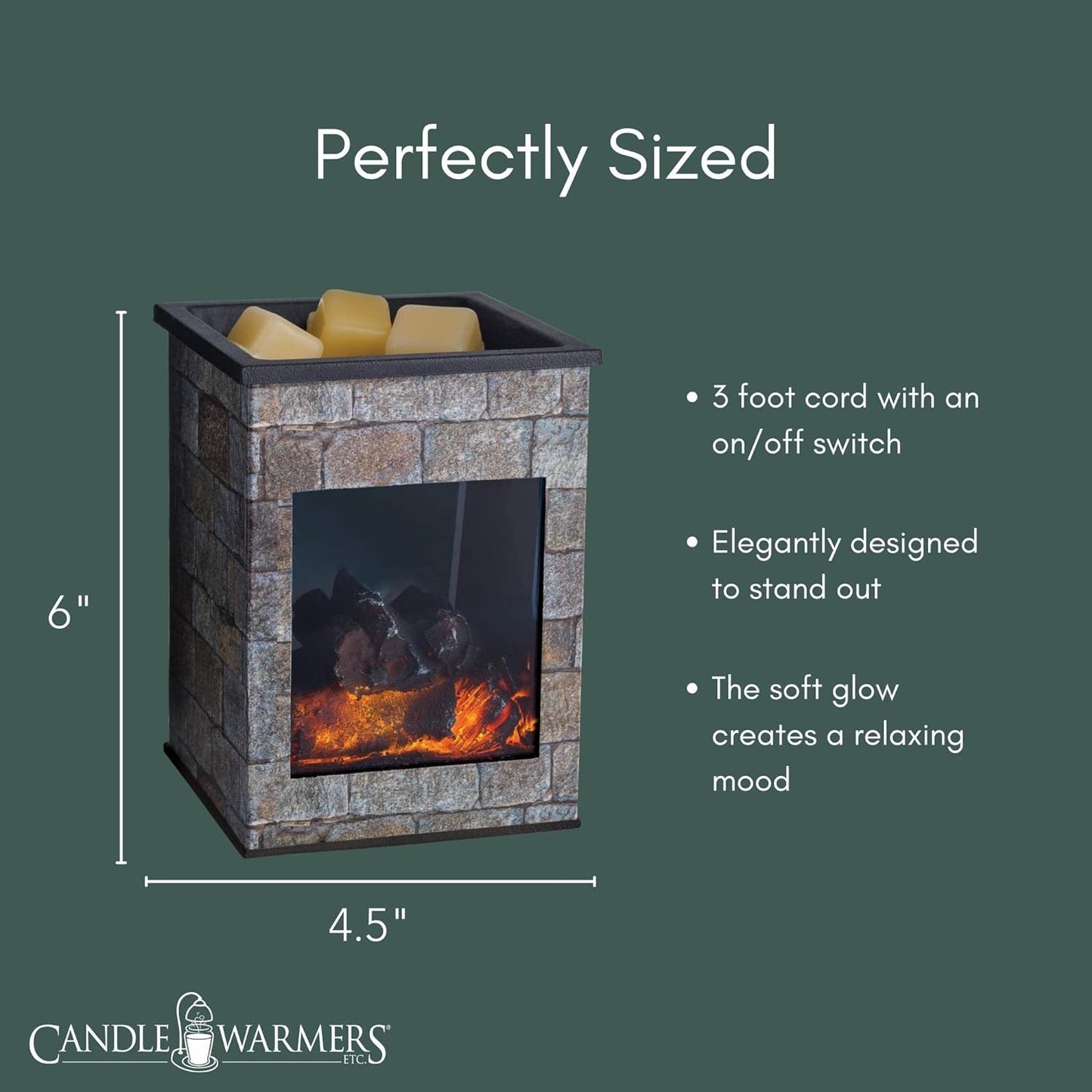 CANDLE WARMERS ETC. Illumination Fragrance Warmer- Light-Up Warmer for Warming Scented Candle Wax Melts and Tarts or Fragrance Oils to Freshen Room, Gothic Skull
