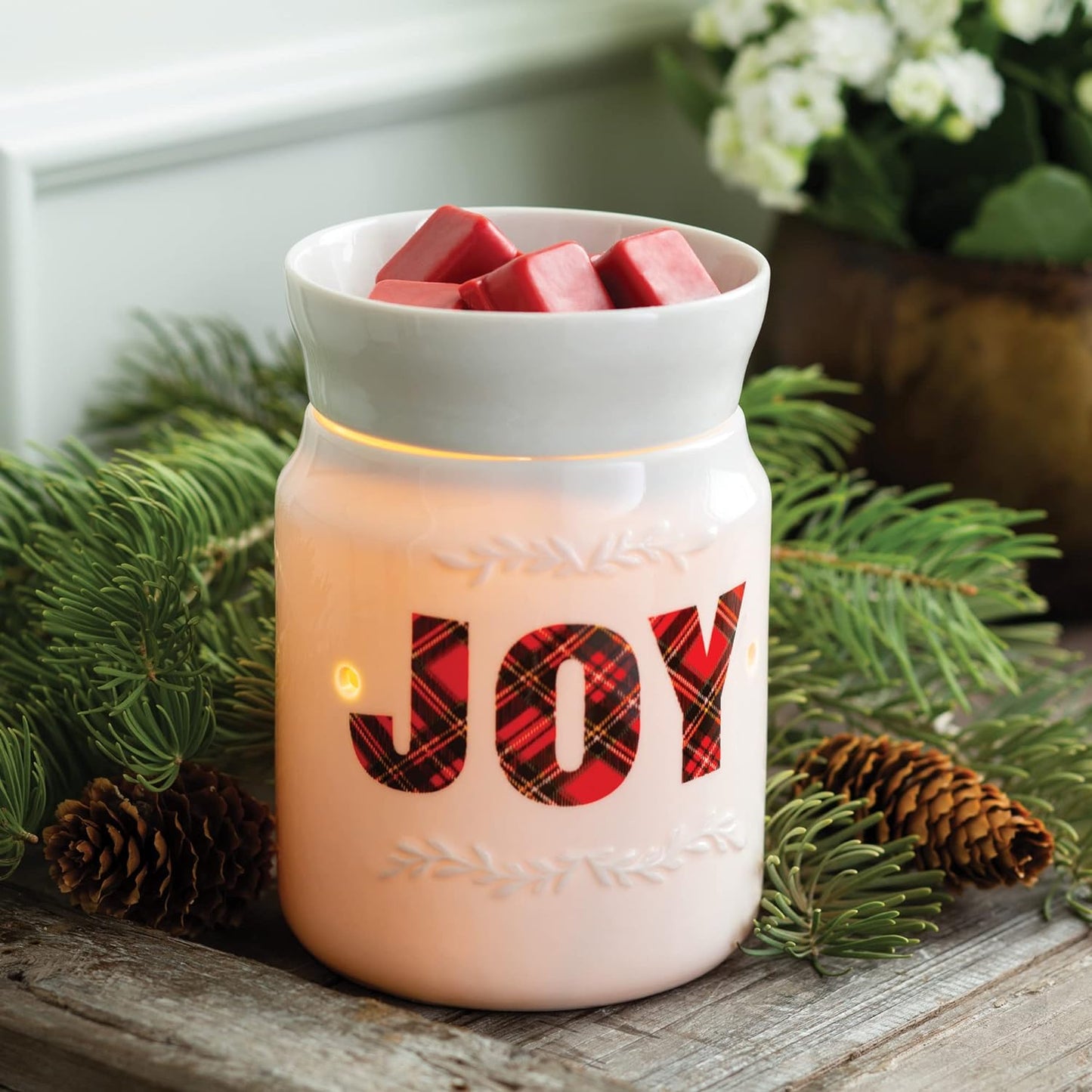 CANDLE WARMERS ETC. Illumination Fragrance Warmer- Light-Up Warmer for Warming Scented Candle Wax Melts and Tarts or Fragrance Oils to Freshen Room, Gothic Skull
