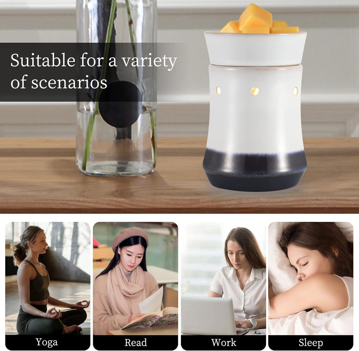 Metal Wax Warmer Electric,Wax melt Warmer,Candle Wax Burner, Candle Warmer,Candle Melter,for Home Office Décor and Gifts for Holiday(Moon/Flower Fairy)…