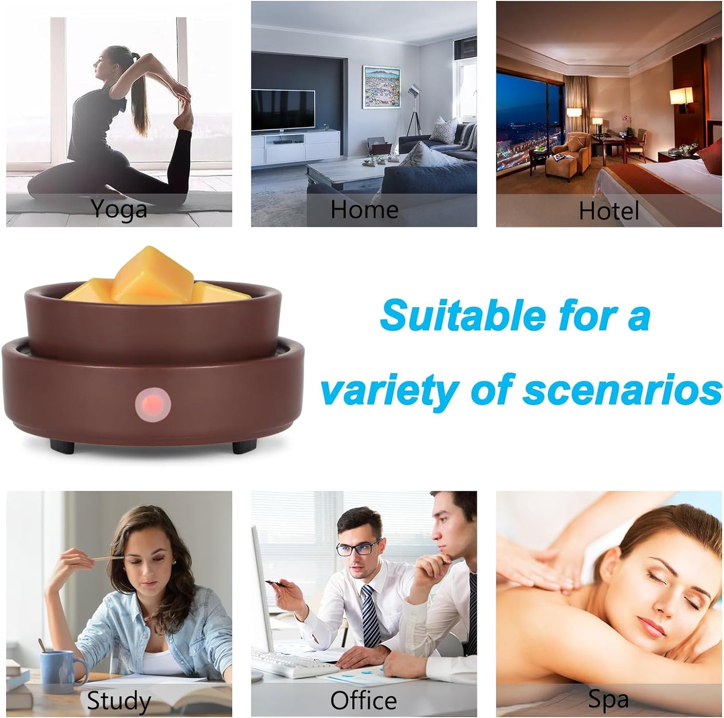 nawaza Ceramic Wax Melt Warmer Fragrance, 3 in1 Electric Candle Wax Warmer,Scented Wax Melt Wax Cubes Melter Fragrance Warmer for Home,Office,Gift(Black)…