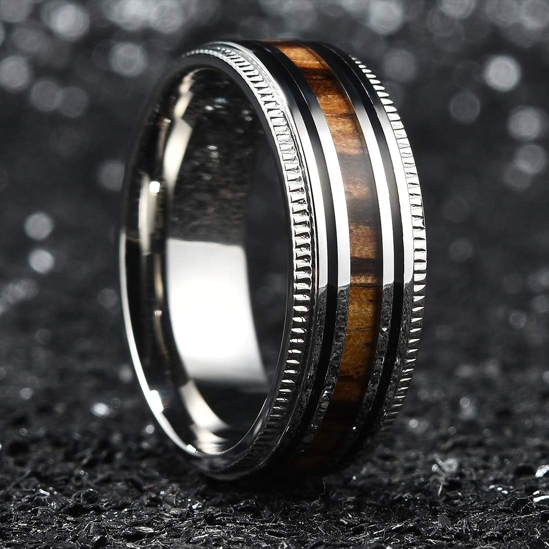 King Will 6mm/8mm Titanium Stainless Steel Ring for Men Wedding Band for Men Women Engagement Ring Comfort Fit
