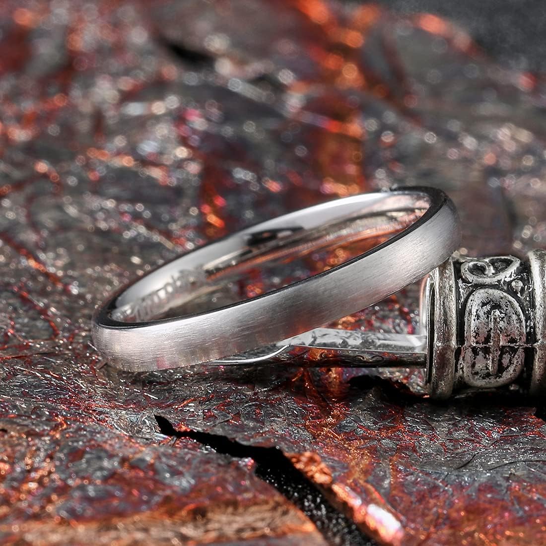 King Will Basic 3MM/5MM/7MM/9MM Silver/Black Titanium Ring Wedding Band for Men Women Brushed/Matte Comfort Fit Couple Ring