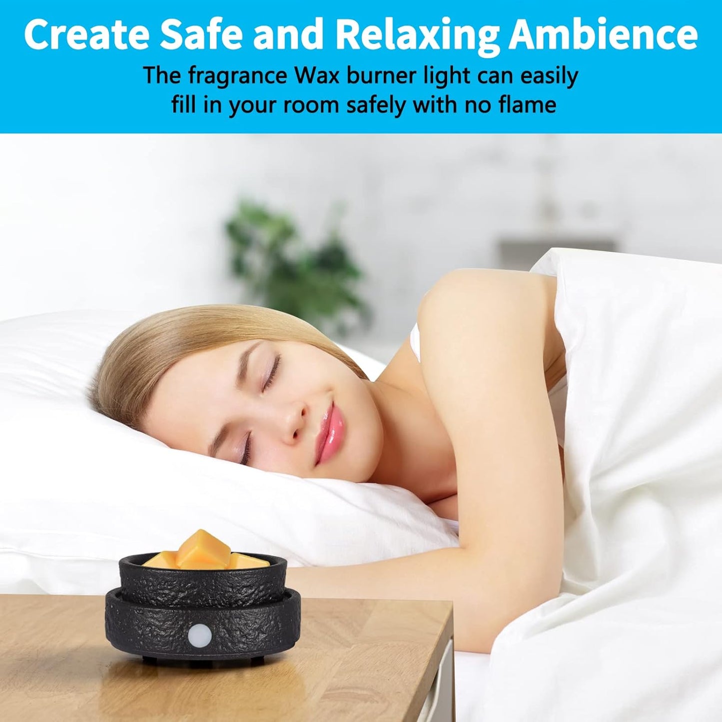 nawaza Ceramic Wax Melt Warmer Fragrance, 3 in1 Electric Candle Wax Warmer,Scented Wax Melt Wax Cubes Melter Fragrance Warmer for Home,Office,Gift(Black)…