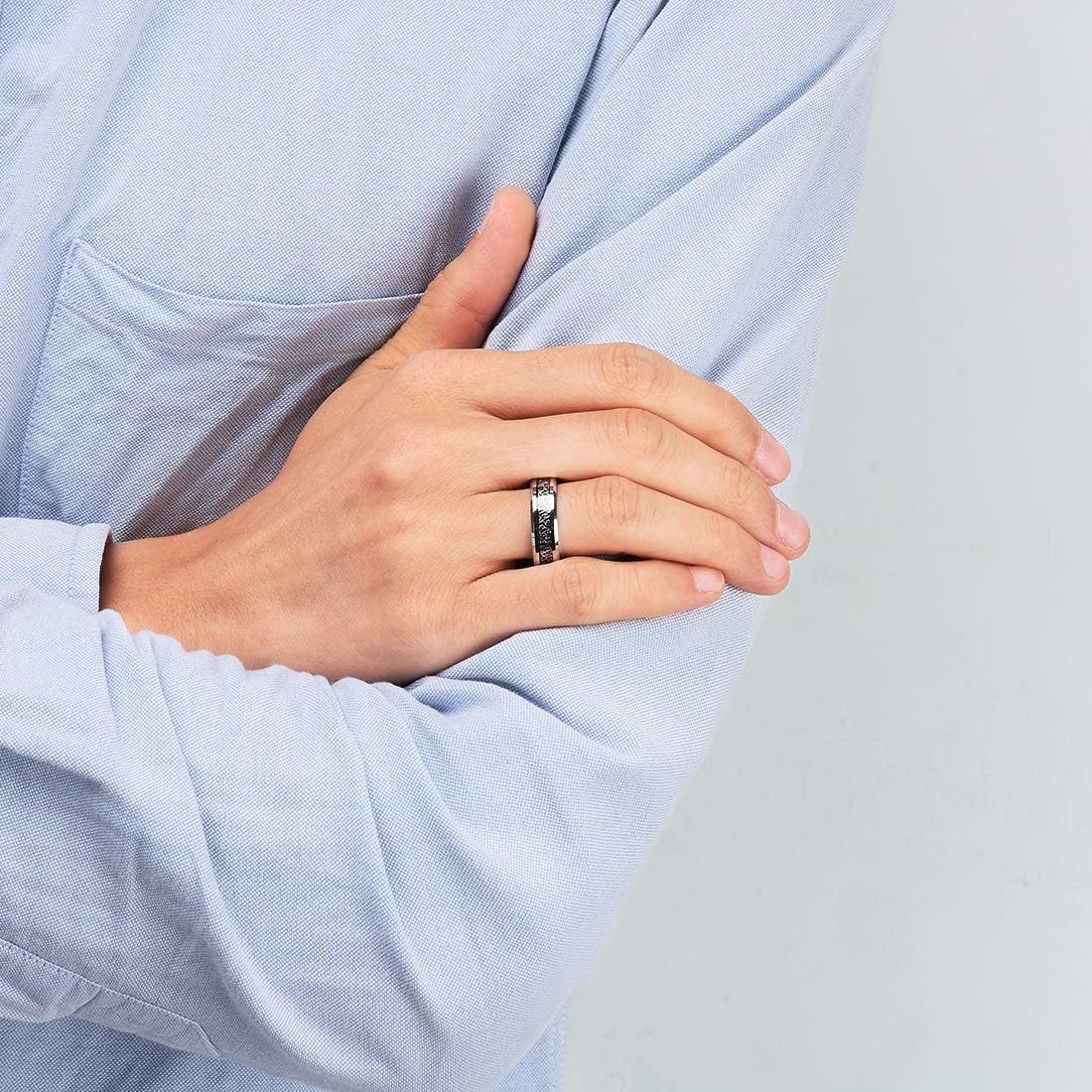 King Will Classic Tungsten Carbide Ring Silver/Black/Red/Green Inlay Celtic Knot 6mm/8mm Wedding Band for Men Engagement Ring Comfort Fit