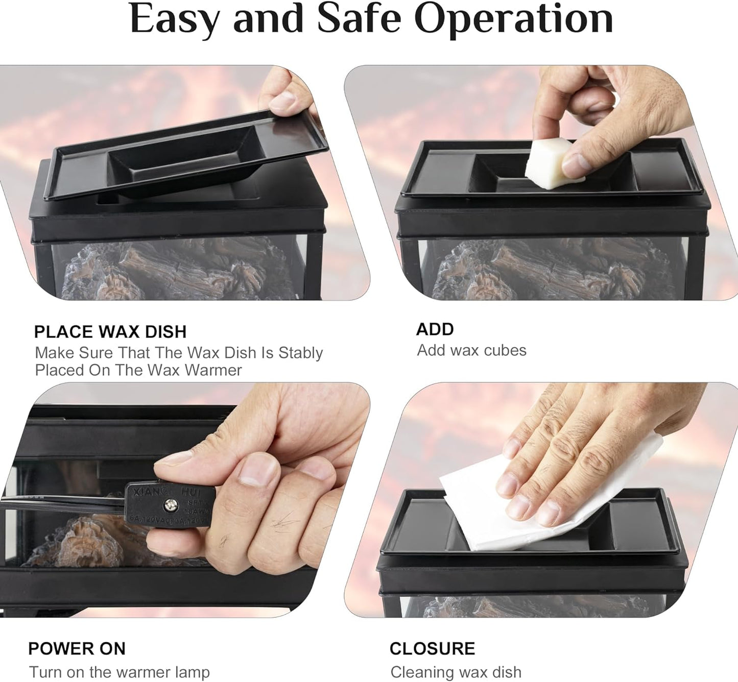 YSong Freestanding Fireplace Wax Warmer,Electric Wax Melt Warmer,Wax Warmer for Scented Wax Melts,Metal Wax Melter,Candle Wax Burner Fragrance Warmer for Home Decor Office,Spa and Aromatherapy