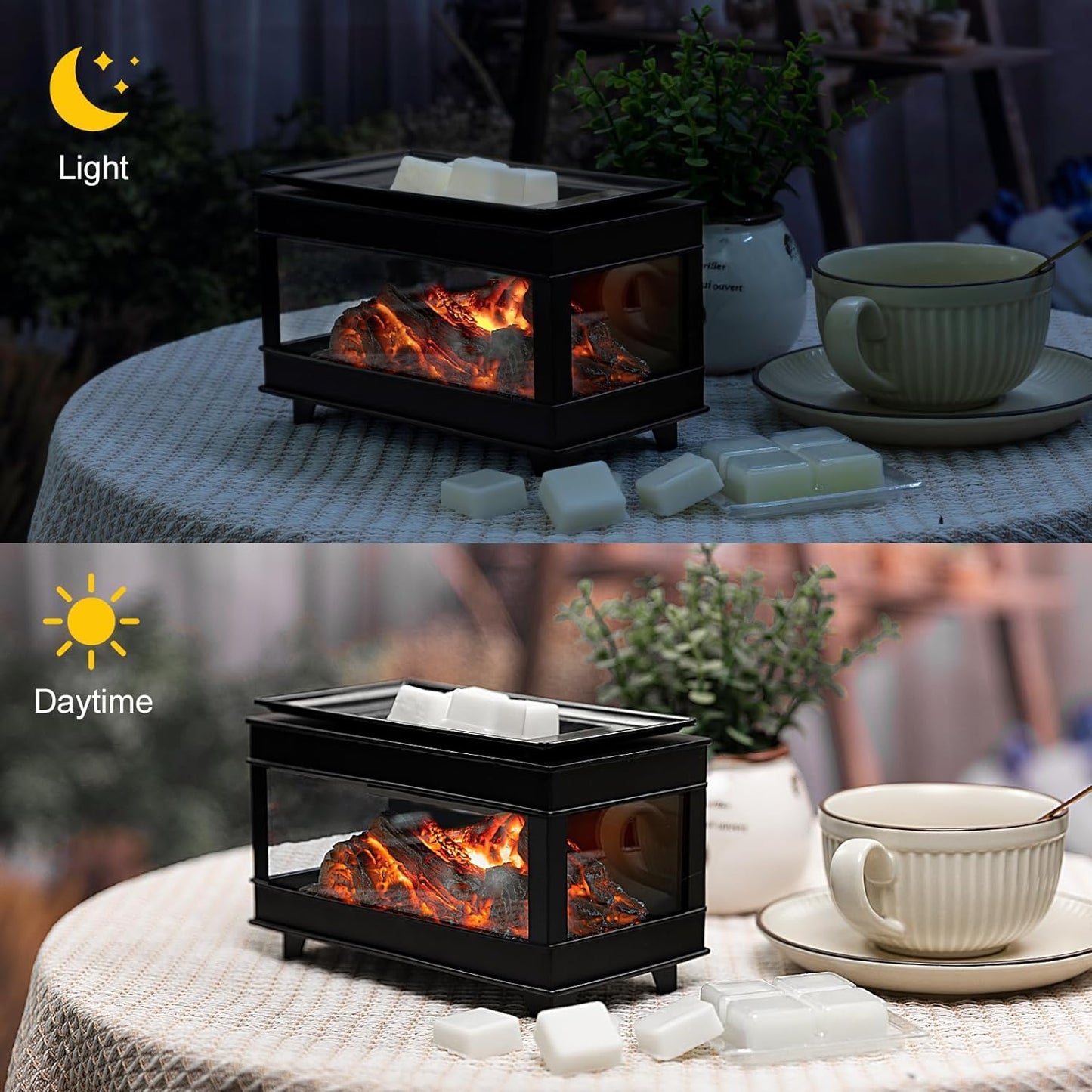 YSong Freestanding Fireplace Wax Warmer,Electric Wax Melt Warmer,Wax Warmer for Scented Wax Melts,Metal Wax Melter,Candle Wax Burner Fragrance Warmer for Home Decor Office,Spa and Aromatherapy