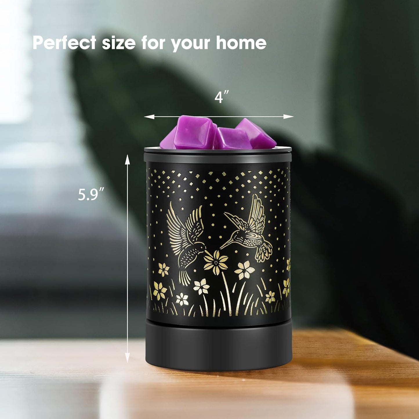 inrorans Sun Moon Star Electric Oil Warmer Black Metal Wax Warmer for Scented Wax with 7 Colors Changing LED nightLight PTC Element Reusable Silicone Liner Scented Wax Warmer for Home Decor…