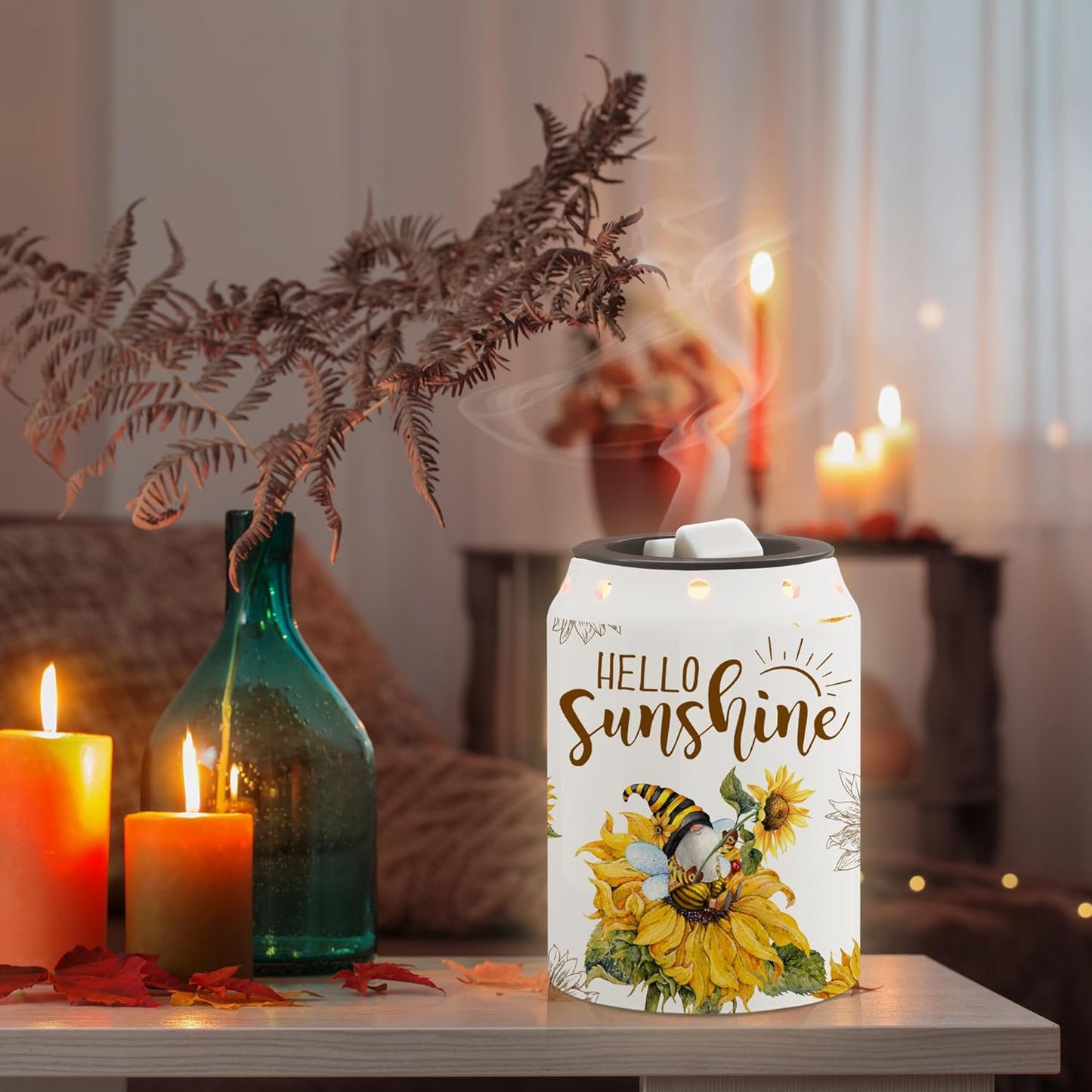 Gnomes Christmas Wax Warmer, Ceramic Wax Melt Warmer for Scented Wax Scent Oil Candle, Electric Scentsy Warmer Christmas Decorations for Living Room Kitchen Bathroom Home, Unique Women Relaxing Gifts