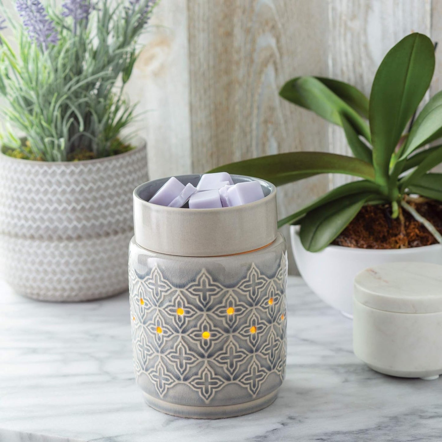 CANDLE WARMERS ETC. Illumination Fragrance Warmer- Light-Up Warmer for Warming Scented Candle Wax Melts and Tarts or Fragrance Oils to Freshen Room, Gothic Skull
