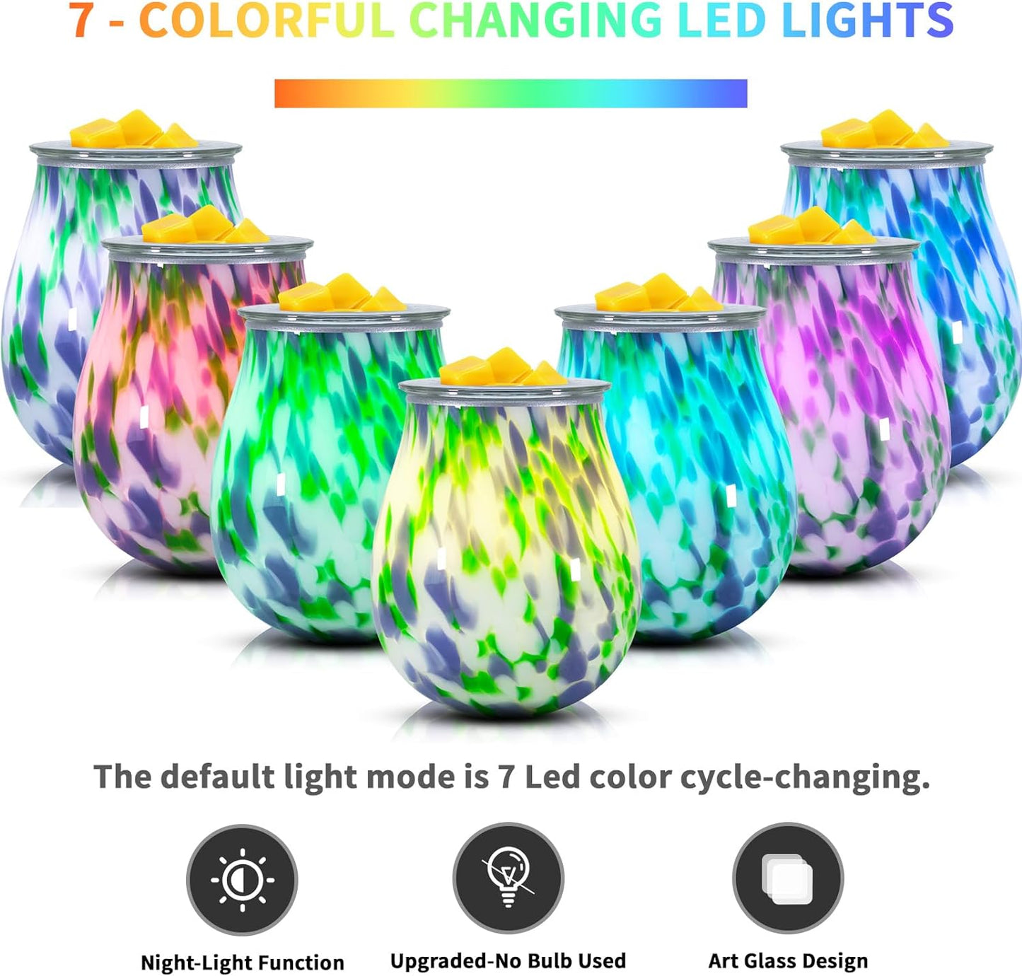 Electric Wax Melts Warmer Burner Essential Oil Warmer Wax Tart Burner Fragrance Night Light Aroma Decorative for Home Office Bedroom Living Room Decor Gifts (Light Green)