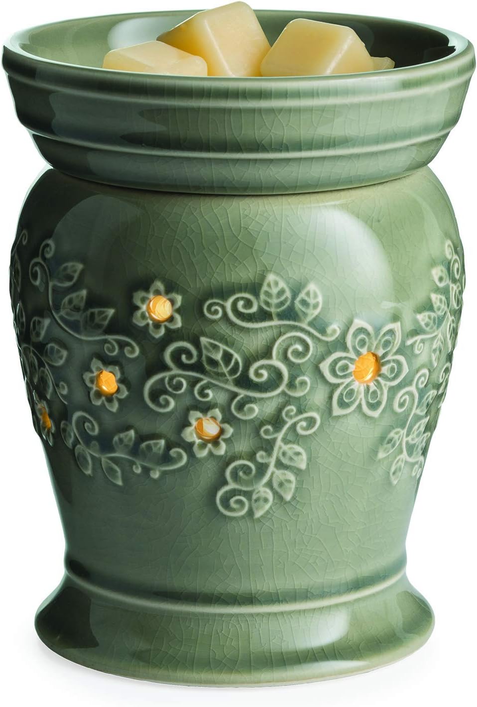 CANDLE WARMERS ETC. Illumination Fragrance Warmer- Light-Up Warmer for Warming Scented Candle Wax Melts and Tarts or Fragrance Oils to Freshen Room, Gothic Skull