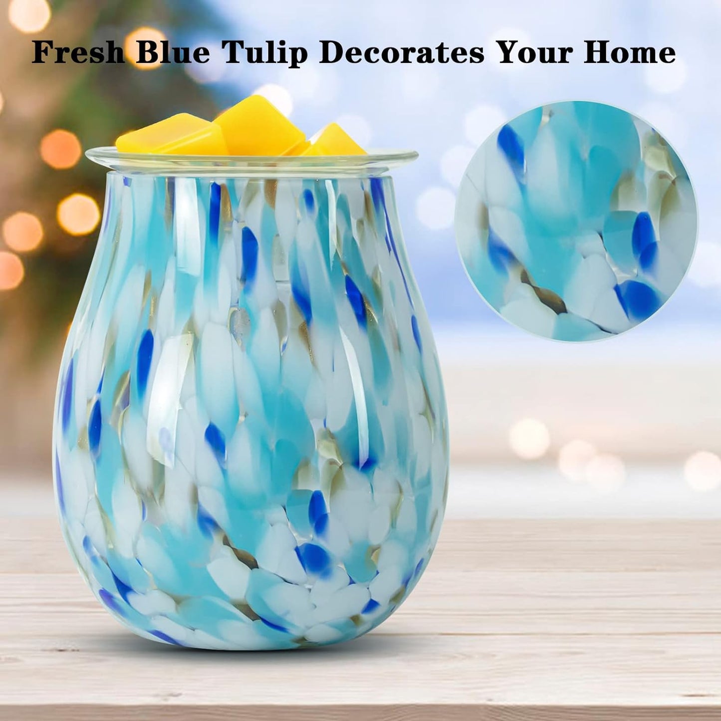 Electric Wax Melts Warmer Burner Essential Oil Warmer Wax Tart Burner Fragrance Night Light Aroma Decorative for Home Office Bedroom Living Room Decor Gifts (Light Green)