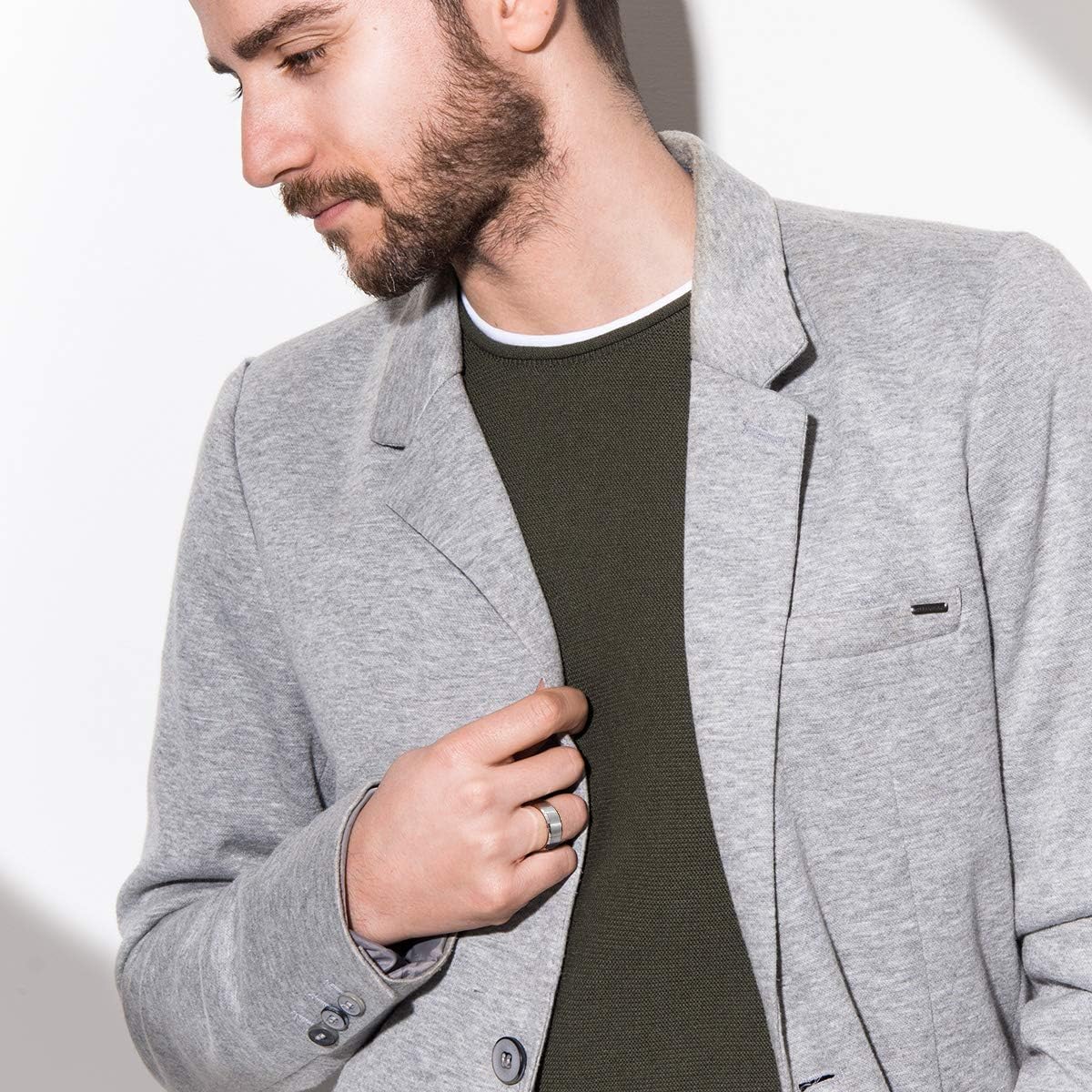 King Will Basic 6mm 7mm 8mm 9mm 10mm Men Wedding Black/Silver Tungsten Ring Matte Finish Beveled Polished Edge Comfort Fit