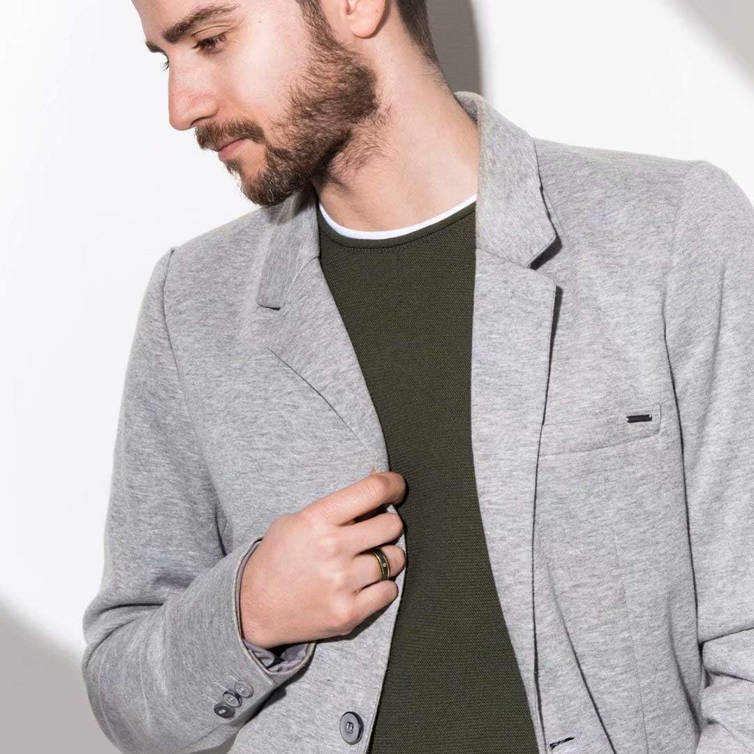 King Will GEM Mens 8mm Black Polished Finish Tungsten Carbide Ring Cubic Zircon Stones Flat Style