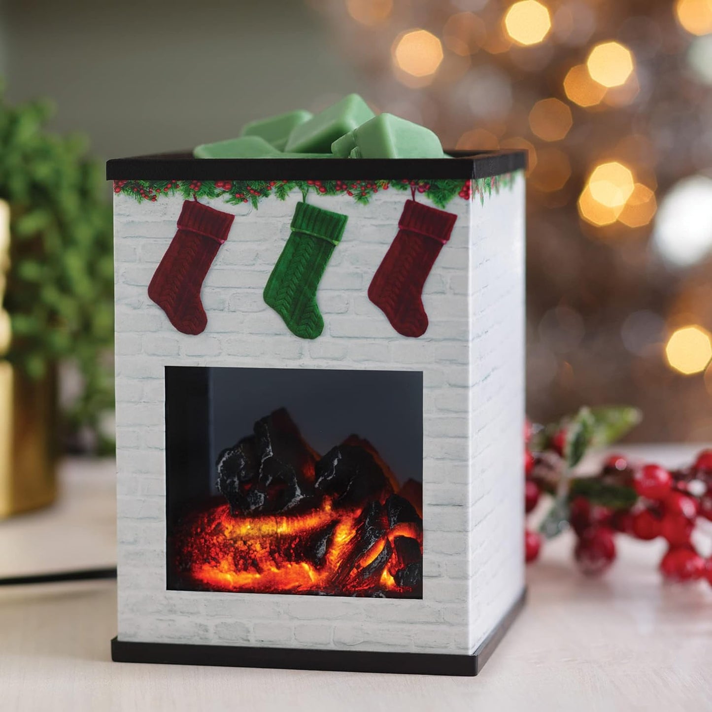 CANDLE WARMERS ETC. Illumination Fragrance Warmer- Light-Up Warmer for Warming Scented Candle Wax Melts and Tarts or Fragrance Oils to Freshen Room, Gothic Skull