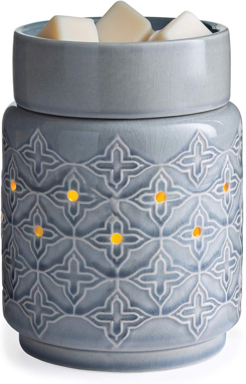 CANDLE WARMERS ETC. Illumination Fragrance Warmer- Light-Up Warmer for Warming Scented Candle Wax Melts and Tarts or Fragrance Oils to Freshen Room, Gothic Skull