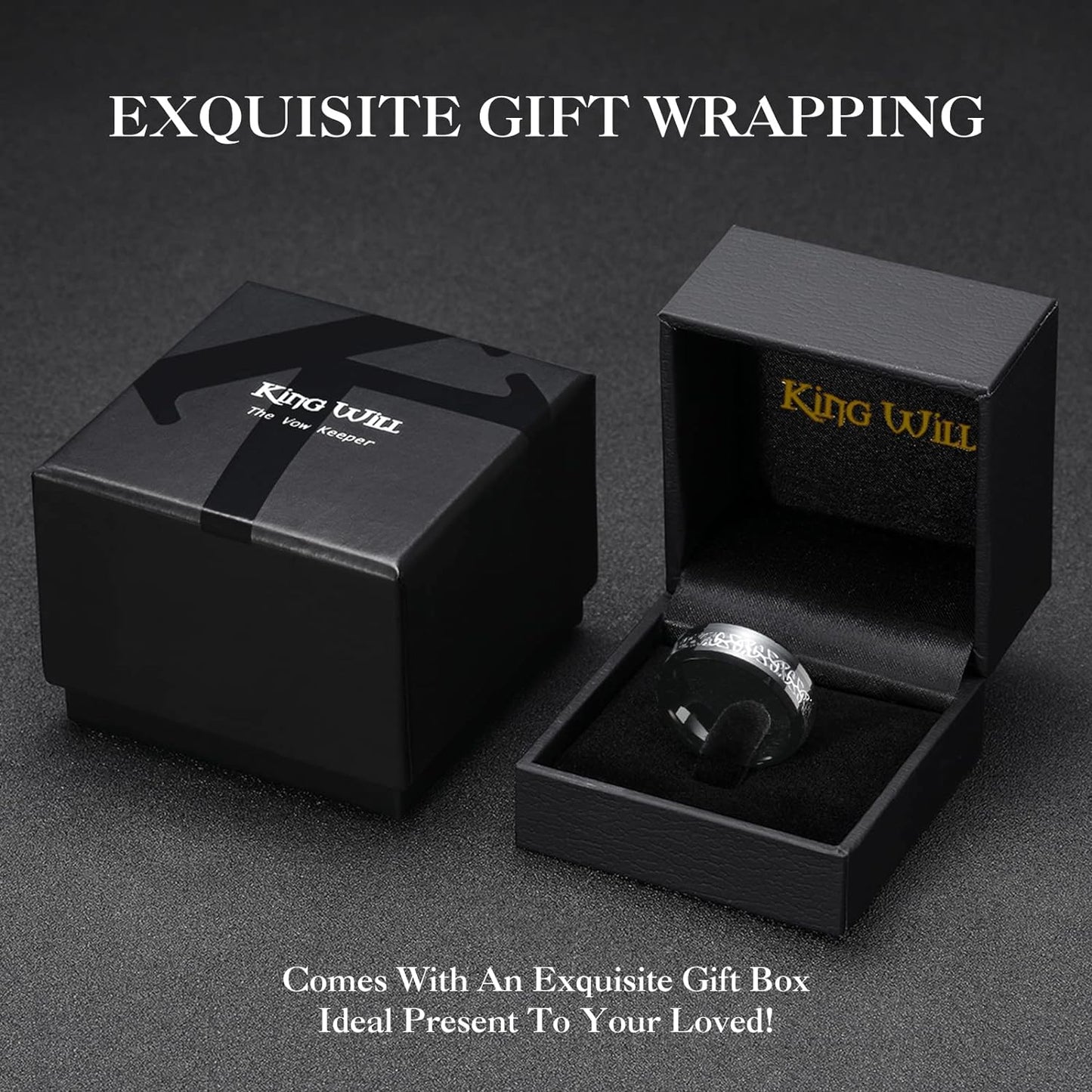 King Will Classic Tungsten Carbide Ring Silver/Black/Red/Green Inlay Celtic Knot 6mm/8mm Wedding Band for Men Engagement Ring Comfort Fit