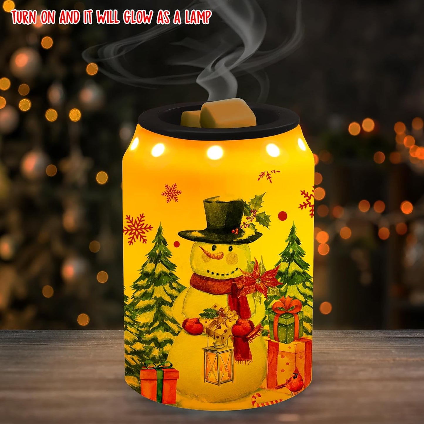 Gnomes Christmas Wax Warmer, Ceramic Wax Melt Warmer for Scented Wax Scent Oil Candle, Electric Scentsy Warmer Christmas Decorations for Living Room Kitchen Bathroom Home, Unique Women Relaxing Gifts