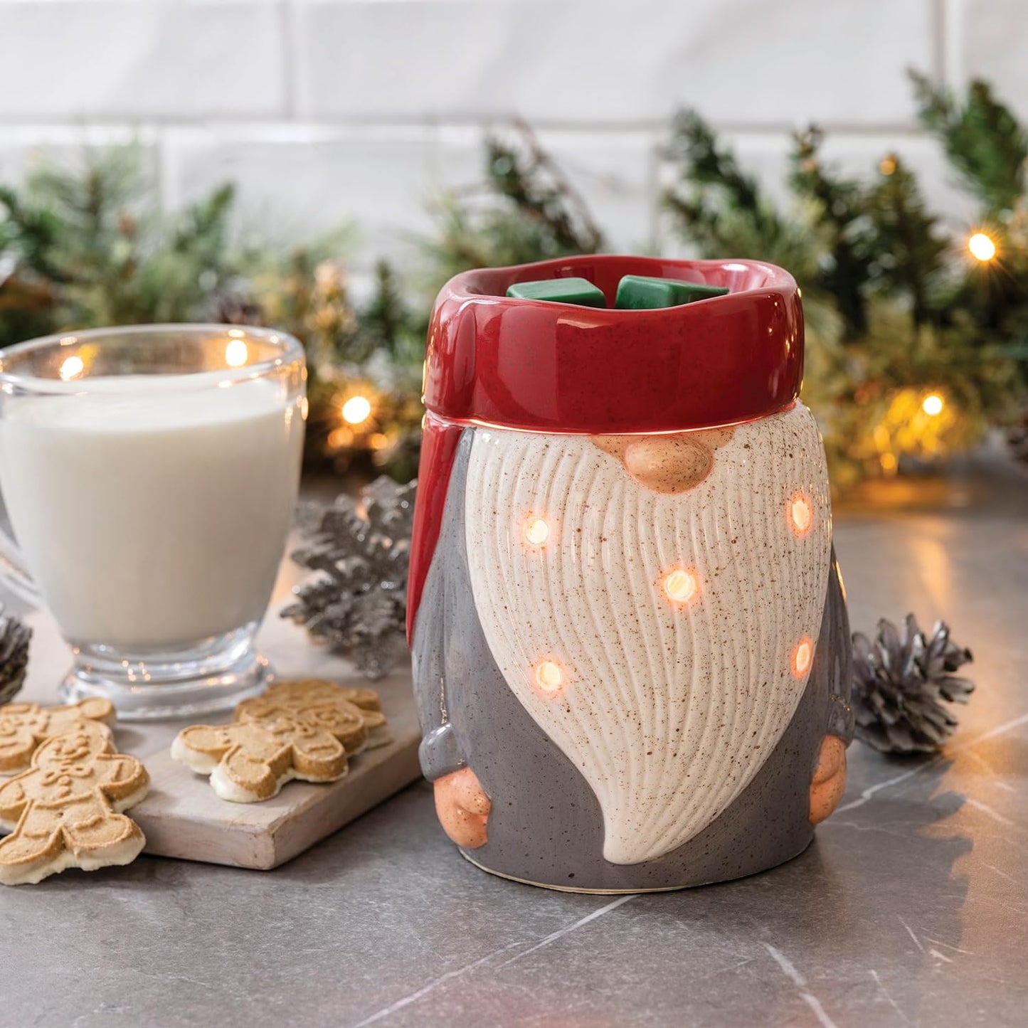 CANDLE WARMERS ETC. Illumination Fragrance Warmer- Light-Up Warmer for Warming Scented Candle Wax Melts and Tarts or Fragrance Oils to Freshen Room, Gothic Skull