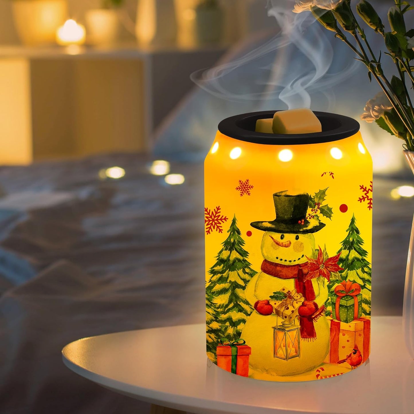 Gnomes Christmas Wax Warmer, Ceramic Wax Melt Warmer for Scented Wax Scent Oil Candle, Electric Scentsy Warmer Christmas Decorations for Living Room Kitchen Bathroom Home, Unique Women Relaxing Gifts